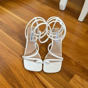White strappy Steve Madden Heels